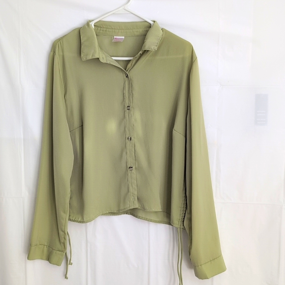 NOBO No Boundaries Women's Green Button-Up Top Size XL